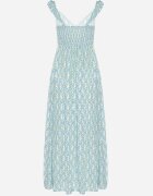 rosa Rochie din viscoză albastră cu flori și volane decorative Redele