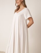 rosa Rochie din viscoză evazată cu strasuri Hekoreia Albă