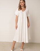 rosa Rochie din viscoză evazată cu strasuri Hekoreia Albă