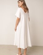 rosa Rochie din viscoză evazată cu strasuri Hekoreia Albă