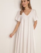 rosa Rochie din viscoză evazată cu strasuri Hekoreia Albă