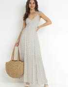 rosa Rochie din viscoză Verde Maxi cu bretele late cu elastice subțiri Dayani