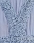 rosa Rochie Evazată Albastră cu Dantelă Brightyn