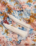 rosa Rochie Evazată Albastru Deschis cu flori cu volane Remari