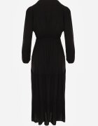 rosa Rochie Evazată Neagră cu Dantelă Brightyn