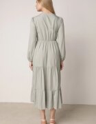 rosa Rochie Evazată Verde cu Dantelă Brightyn
