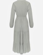 rosa Rochie Evazată Verde cu Dantelă Brightyn