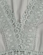 rosa Rochie Evazată Verde cu Dantelă Brightyn