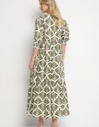 rosa Rochie Evazată Verde din Viscoză cu motiv floral Loredia