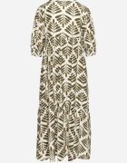 rosa Rochie Evazată Verde din Viscoză cu motiv floral Loredia