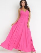 rosa Rochie fuchsia Evazată Maxi cu legătură la gât Cathenia