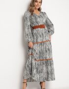 rosa Rochie Gri cu elastic în talie Hosse