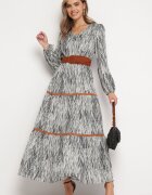 rosa Rochie Gri cu elastic în talie Hosse