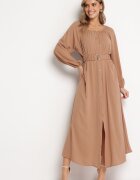 rosa Rochie Lejeră Maxi Maro deschis cu nasturi și curea cu cataramă decorativă Liriti