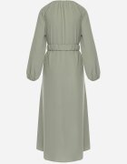 rosa Rochie Lejeră Maxi Verde închis cu nasturi și curea cu cataramă decorativă Liriti