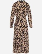 rosa Rochie Maro Petrecută Cloș cu Imprimeu leopard cu elastic în talie cu curea și dantelă Sialindra