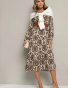 rosa Rochie Maro Vâscoză tip plic stil boho cu cordon textil cu cataramă Rinovia