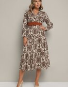 rosa Rochie Maro Vâscoză tip plic stil boho cu cordon textil cu cataramă Rinovia