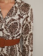 rosa Rochie Maro Vâscoză tip plic stil boho cu cordon textil cu cataramă Rinovia