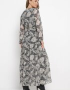 rosa Rochie maxi gri cu elastic în talie și imprimeu floral Alai