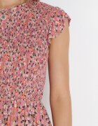 rosa Rochie Maxi Roz din Vâscoză cu Flori Annunali