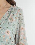 rosa Rochie Mentă Maxi cu Elastic în Talie și Partea de jos Plisată Danora
