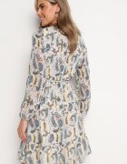 rosa Rochie Mini Albastră cu elastic în talie și curea textilă Matelyn