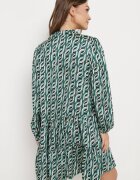 rosa Rochie mini evazată verde cu volan Naike