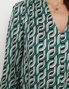 rosa Rochie mini evazată verde cu volan Naike