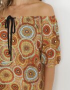 rosa Rochie Mini Maro cu Decolteu Spaniol și Legătură Decorativă Yarelina