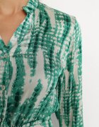 rosa Rochie Mini Verde Decorată cu volane și cu imprimeu acuarelă Panava