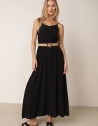 rosa Rochie neagră cu curea Chrysaleia