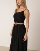rosa Rochie neagră cu curea Chrysaleia