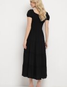 rosa Rochie Neagră din Viscoză cu croială spaniolă Ciririla