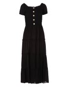 rosa Rochie Neagră din Viscoză cu croială spaniolă Ciririla