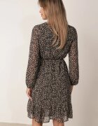 rosa Rochie Neagră Midi cu elastic în talie și Decolteu petrecut Zephone