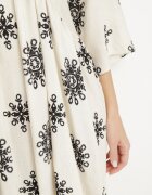 rosa Rochie Negru-Crem în stil Boho cu viscoză Davivara