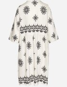 rosa Rochie Negru-Crem în stil Boho cu viscoză Davivara