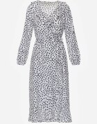 rosa Rochie Petrecută Albă Cu buline Cu volane Kaikiran