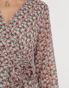 rosa Rochie petrecută Verde-Roșu cu volan și curea legată Luftare