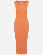 rosa Rochie Portocalie Bodycon din tricot striat ușor cu fir metalic Ithiles