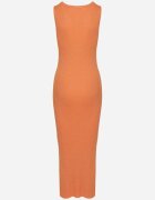 rosa Rochie Portocalie Bodycon din tricot striat ușor cu fir metalic Ithiles