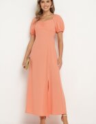 rosa Rochie Portocalie De Cocktail Tip Spaniolă Cu Despicătură Vikita