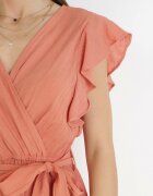 rosa Rochie Portocalie Evazată cu centură legată Nonru