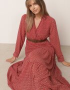 rosa Rochie roșie cu curea Demusa