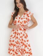 rosa Rochie Roșie Petrecută cu Elastic în Talie Mubill