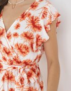 rosa Rochie Roșie Petrecută cu Elastic în Talie Mubill