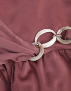 rosa Rochie roz închis satinată midi cu decolteu petrecut și guler Hartho