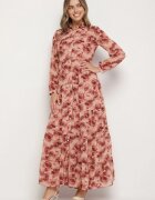 rosa Rochie Roz tip cămașă Maxi cu Volan Mersa