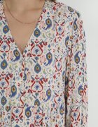 rosa Rochie tip cămașă bej deschis cloș cu volan Litia